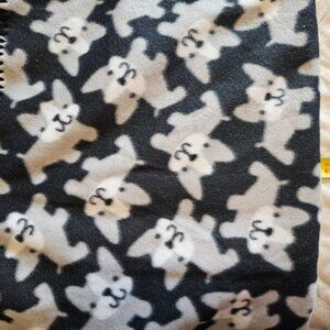 Handmade Double Fleece (Dogs) Crochet Edged Blanket (option 2)